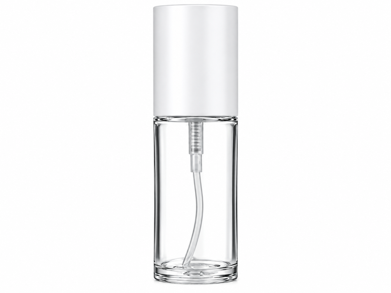 30ml Refillable Fine Mist Spray Pump & Cylindrical Bottle with White Cap
