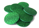 Green Glitter Adhesive Foam Circles | Labels and Seals