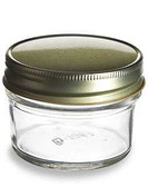 4 oz Mason Glass Jar with Lid - Choose from Flat, Safety Button, Straw Hole, Daisy Cut, Spice Caps | Jars