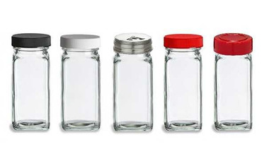 4 oz Clear Glass Square Spice Jars