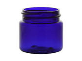 1 oz Cobalt Blue Single Wall Plastic Jar with Black Smooth Lid | Single Wall Plastic Jars