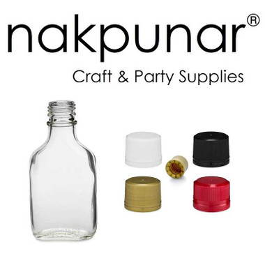 100 ml Clear Glass Flask Bottles (Bulk), Caps Not Included