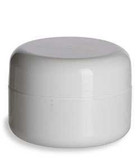 1/2 oz White Double Wall Plastic Jar with White Dome Shape Lid | Double Wall Plastic Jars