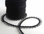 12" Black Elastic Bridal Loops | Button Loops