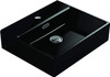 WS Bath Collections Quattro 50.01 BG 20" Ceramic Sink Glossy Black 1-Faucet Hole