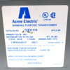 Acme Electric T253111S Transformer 1.5kVA 1PH 60hz Pri: 600V Sec: 120/240V