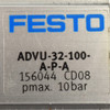 Festo ADVU-32-100-A-P-A Compact Air Cylinder 32mm Bore 100mm Stroke - No Sensor