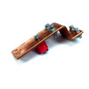 Solid Copper 8.125"L x 3"W x 1/4"T Busbar 2"H 7-Hole w/ 1"D Standoff Insulator