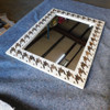Wall Mirror Mosaic Wood Frame Rectangle Hanging Mirror 35.5" L x 27.5"