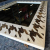 Wall Mirror Mosaic Wood Frame Rectangle Hanging Mirror 35.5" L x 27.5"