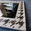 Wall Mirror Mosaic Wood Frame Rectangle Hanging Mirror 35.5" L x 27.5"