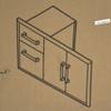 Coyote CCD2DC 45" Outdoor SS 2-Door Cabinet & Dual Drawer Storage Unit w/Handles