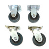 SC Industrial Blue Rolling 3.75" Swivel / Straight Caster Wheels (4)