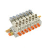 SMC Manifold w/ 7x VQZ2151S-5L1-C Compact Solenoid Air Valve 24VDC, 0.1 - 0.7MPa