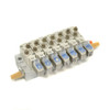 SMC Manifold w/ 7x VQZ2151S-5L1-C Compact Solenoid Air Valve 24VDC, 0.1 - 0.7MPa