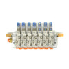 SMC Manifold w/ 7x VQZ2151S-5L1-C Compact Solenoid Air Valve 24VDC, 0.1 - 0.7MPa