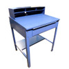 Global Industrial Blue Sloped Receiving Desk Shop Steel 34-1/2" L x 30" x 47"
