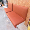 (Lot of 2) Wall-Mount Style Restaurant Sofa Booth w/ Orange Upholstery
