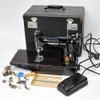 Singer 221 Featherweight Portable Sewing Machine w/Case, Pedal, Accessories 1954