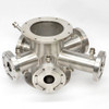 8-way Stainless Vacuum Cross 2x 7.5" 6x DN63CF with Individual Cooling Jackets