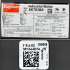Dayton 6K702BA Industrial Motor 1-1/2 HP, 115/208-230V