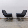 Lot of 2 OSP Home Furnishings Swivel Accent Chair w/ Faux Leather Black