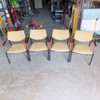 Lot of 4 Gunlocke Guest Reception Chair Taupe Upholstery Wood Arm Caps
