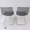 Lot of 2 Dining Chair Arcylic Ghost Style Gray w/ Metal Tubular Legs