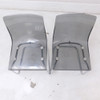 Lot of 2 Dining Chair Arcylic Ghost Style Gray w/ Metal Tubular Legs