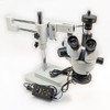AmScope SM Trinocular Stereo Zoom Microscope 10MP Camera/Fiber Light/Boom Stand