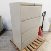 Lateral Filing Cabinet 4-Drawer Beige w/ Hanging Folders & Keys 36"x18"x54"
