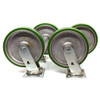 Albion PD0820019 Aluminum Swivel Casters 8"x2" Polyurethane (4)