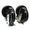 Heavy Duty Casters w/ 8" Black Wheels Straight Swivel (4)
