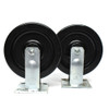 Heavy Duty Casters w/ 8" Black Wheels Straight Swivel (4)