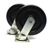 Heavy Duty Casters w/ 8" Black Wheels Straight Swivel (4)