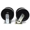 Heavy Duty Casters w/ 8" Black Wheels Straight Swivel (4)