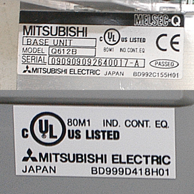 Mitsubishi MELSEC-Q Q612B PLC Main Base Unit/Extension Rack 12 I/O