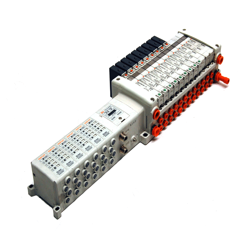 SMC EX250 SDN1 w/ 6 EX250-IE3 Input Blocks and 9 VQC2301N Series