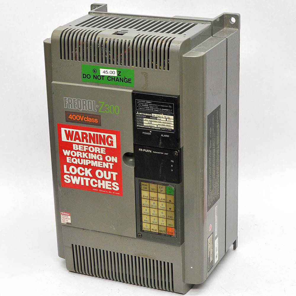 Mitsubishi FR-Z340-3.7K Freqrol-Z300 5HP 460V 9A Inverter Motor