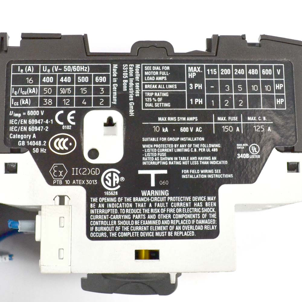 Eaton PKZM0-16 XTPR016BC1 Motor Controller w/ DIL M17-01