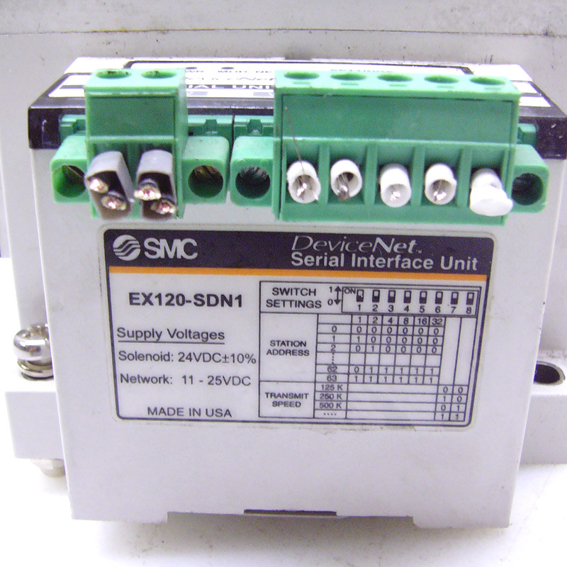 SMC EX120-SDN1 Serial Interface Unit SQ w/ (8) Solenoid Valves