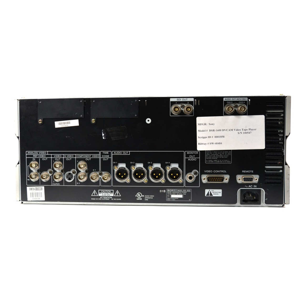 Sony DSR-1600 AP DVCAM DV MiniDV Digital Tape Player
