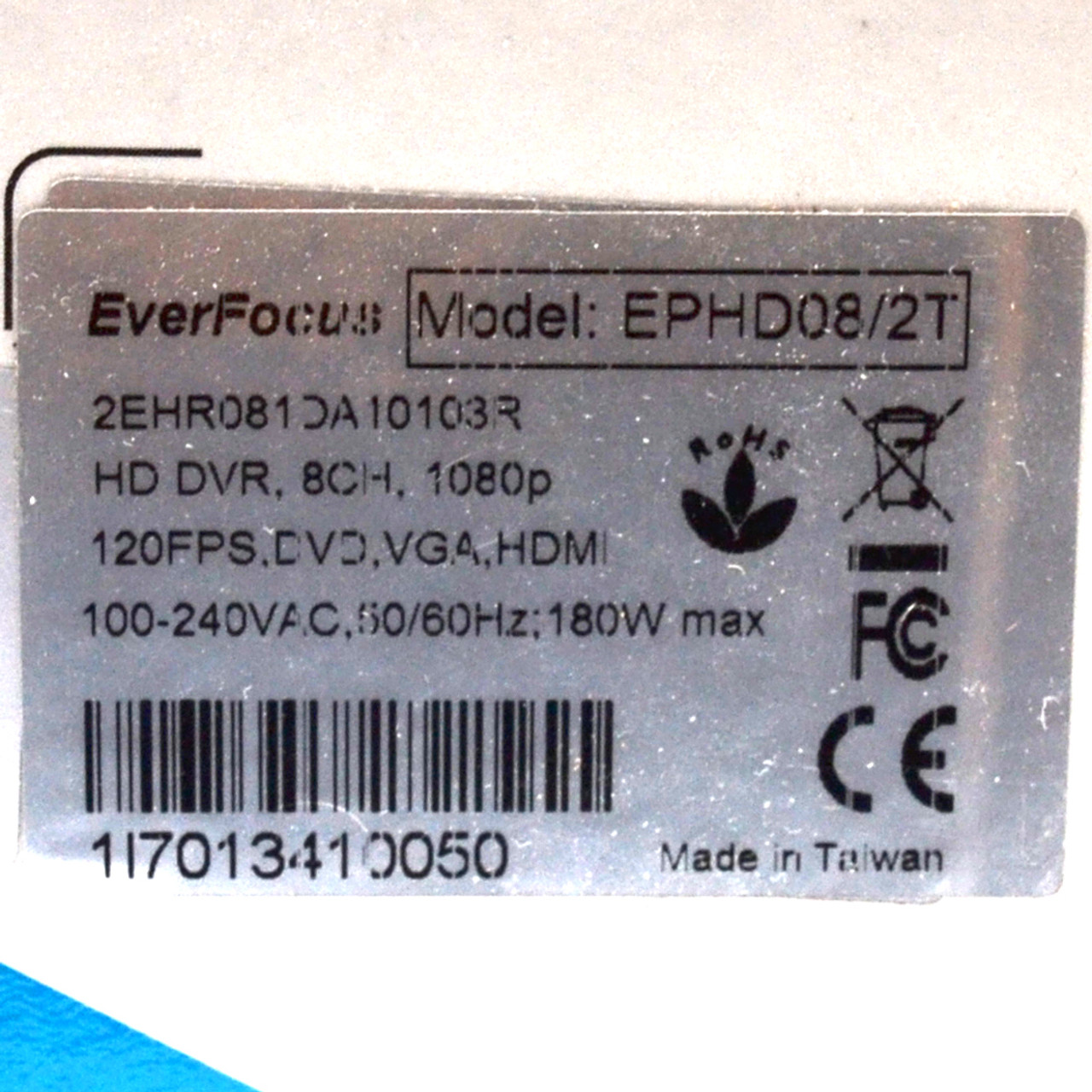 Everfocus EPHD08-2T Paragon 8-Channel 1080p HD Real-Time DVR