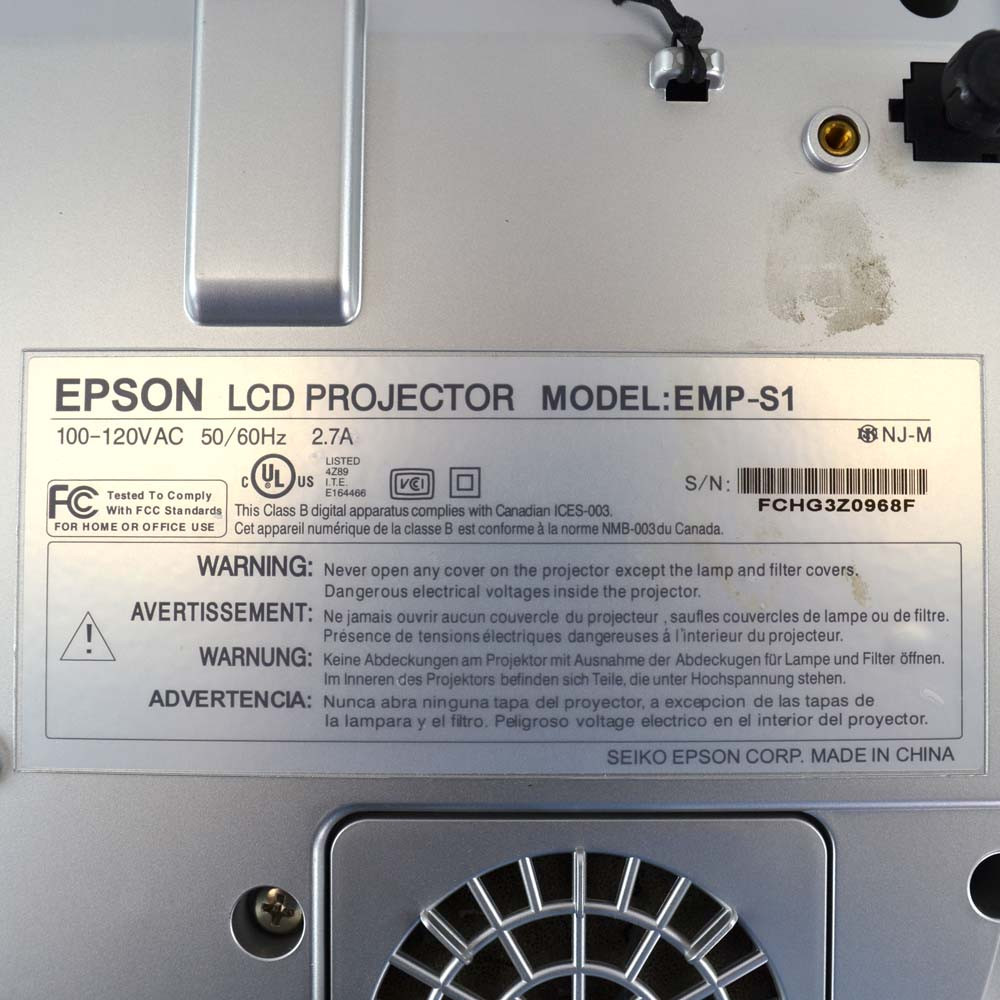 Epson EMP-S1 Powerlite S1 SVGA Portable LCD Projector w/ Pwr Cord