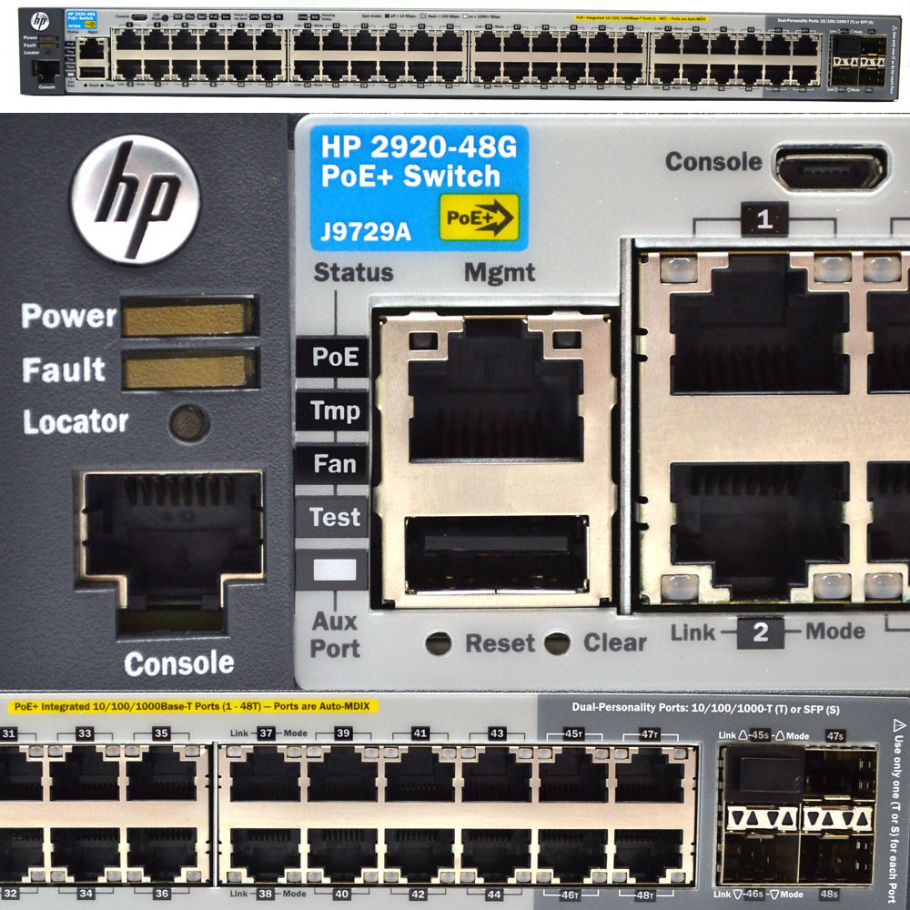 HP 2920-48G-PoE+ J9729A Ethernet Switch