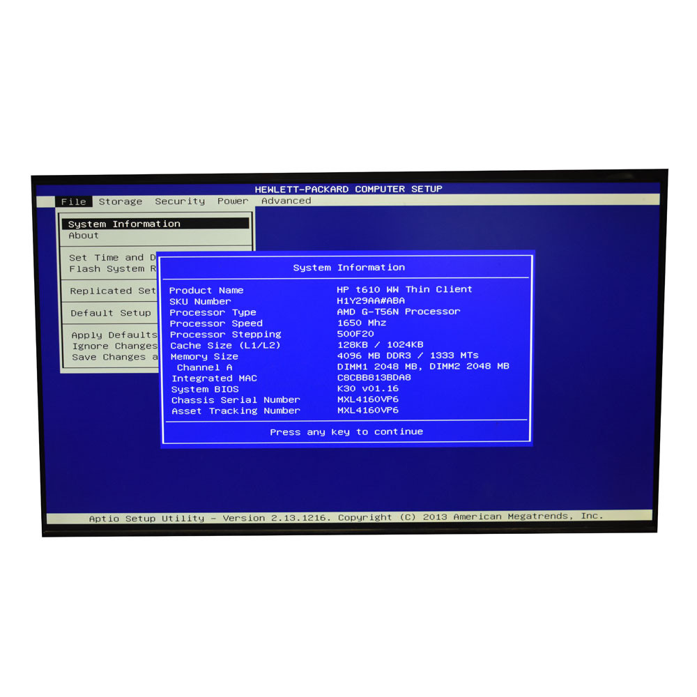 HP T610 WW Thin Client PC AMD G-T56N 4GB Ram No SSD No OS w/