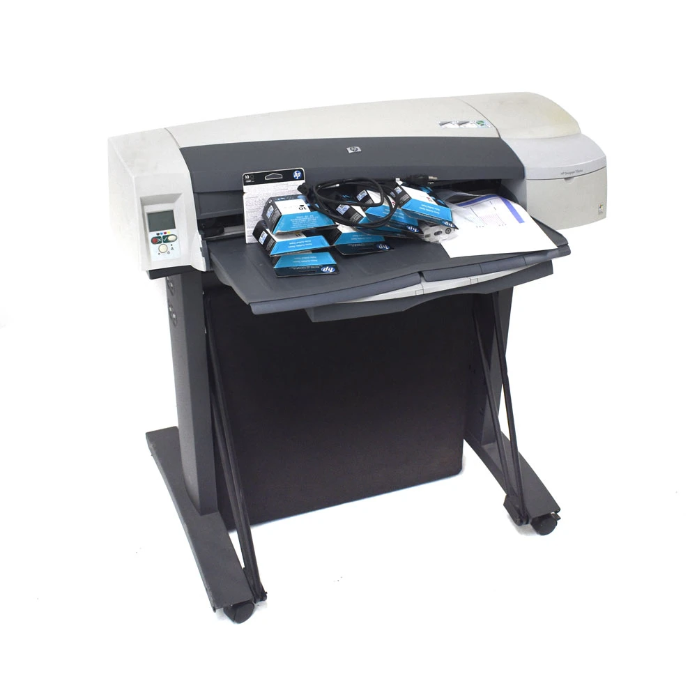 HP DesignJet 110plus C7796D Large Format Printer w/ Ink & Stand 
