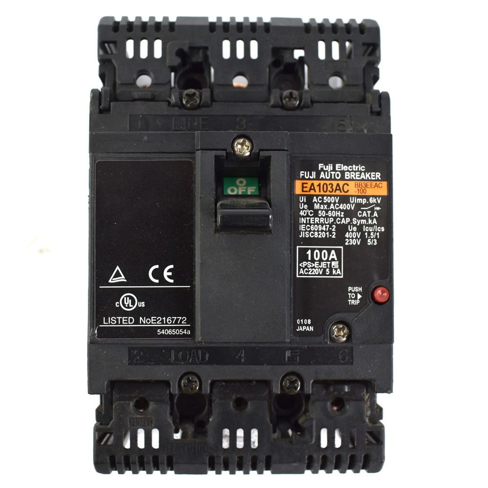 Fuji EA103AC BB3EEAC-100 Auto Circuit Breaker 100A 3P 400VAC Fuji EA103AC BB3EEAC-100 Auto Circuit Breaker 100A 3P 400VAC