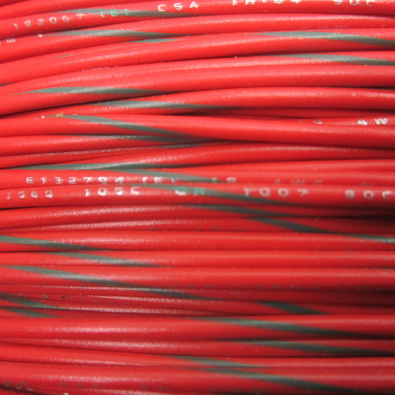 Red Wire Notes 18AWG Red Hook Up Wire w/ Green Stripe 300V Electrical