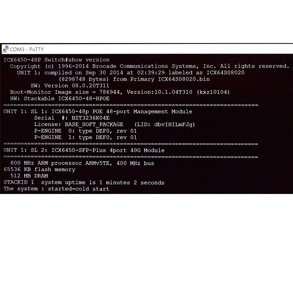 Brocade ICX 6450-48P Enterprise-Class Stackable Ethernet Switch